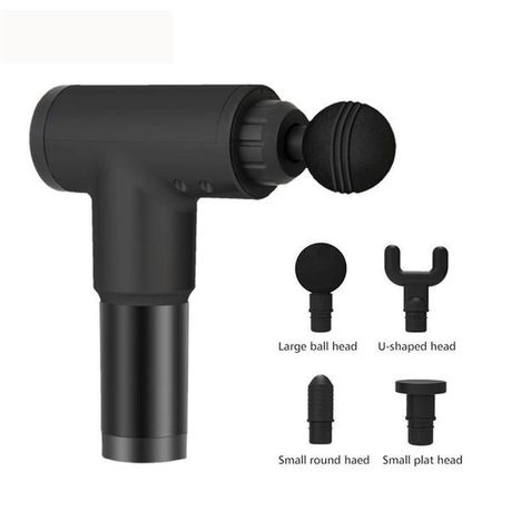 Massage Gun with 4 Changeable Heads - Black