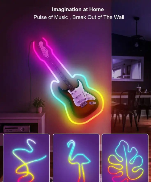 AuraSync RGB LED 5m Rope Strip Lights - Set of 2